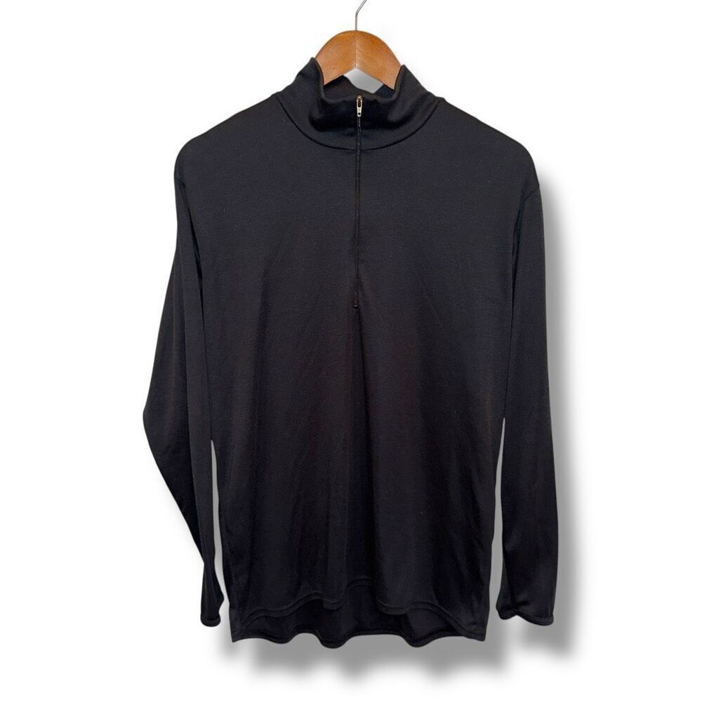Black Patagonia Capilene Made in USA 1/4 Zip SweatShirt Size L